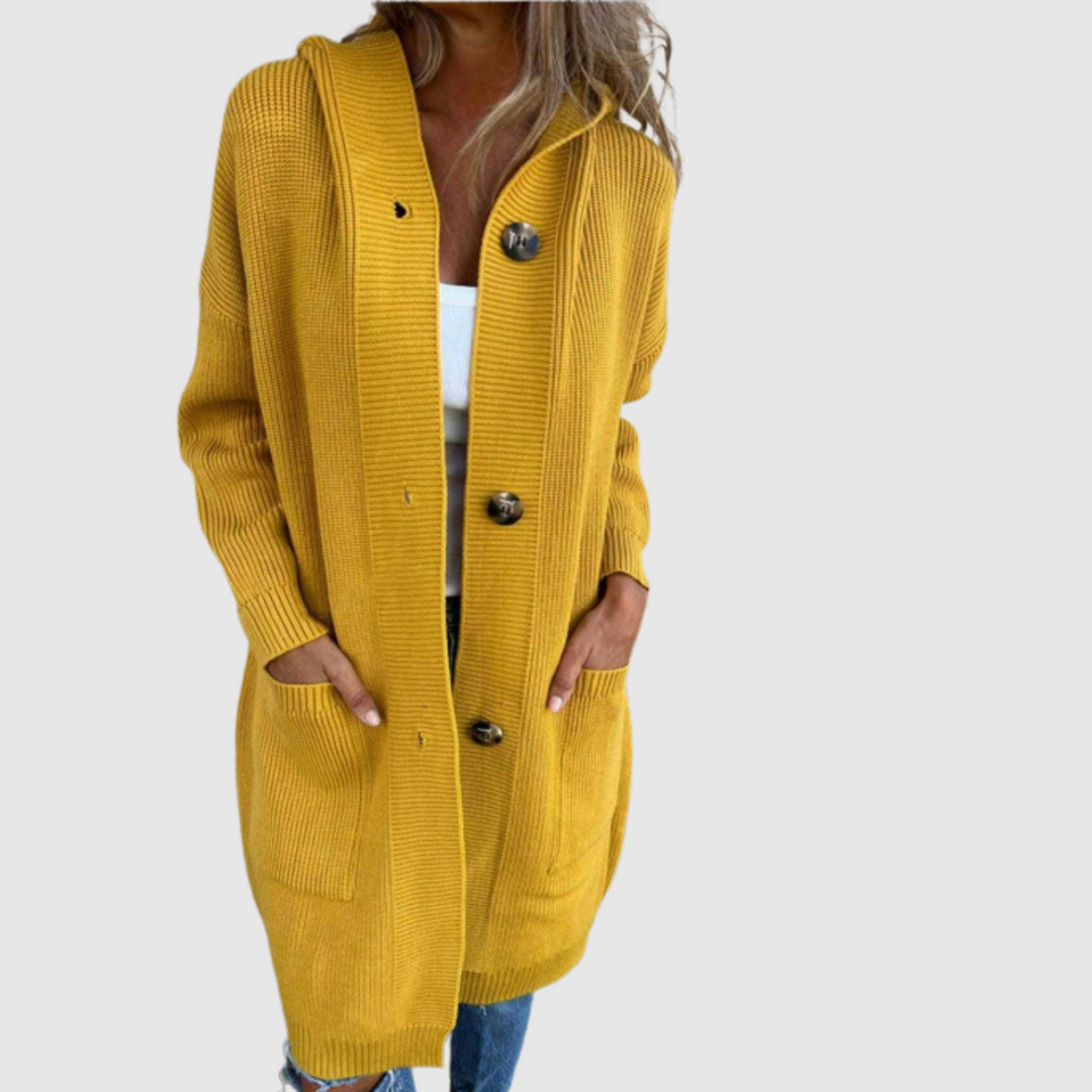 Елена - Дълъг кардиган с копчета за жени