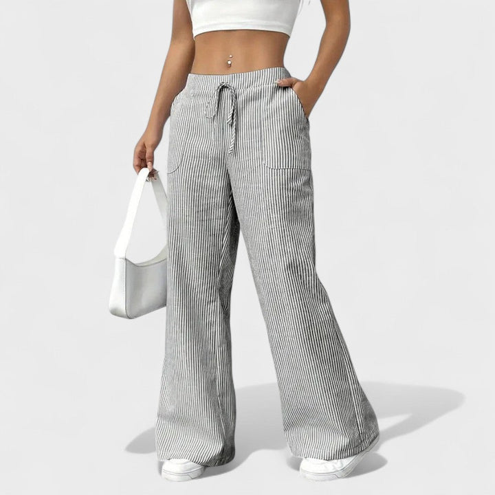 Maria - Plašas ērti bikses ar elegantiem akcentiem