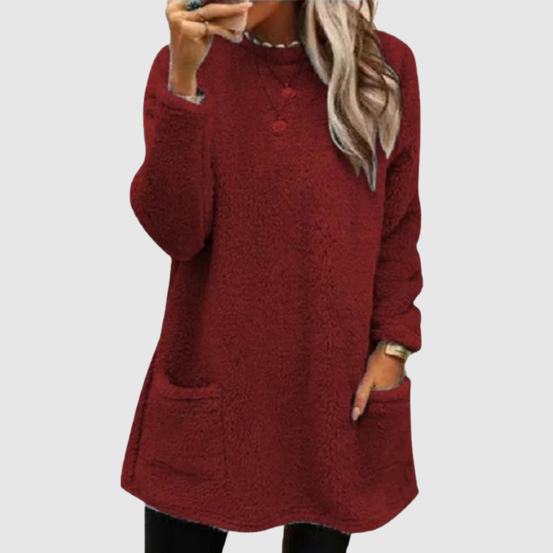 Мила – Дълга худи с мека флийс