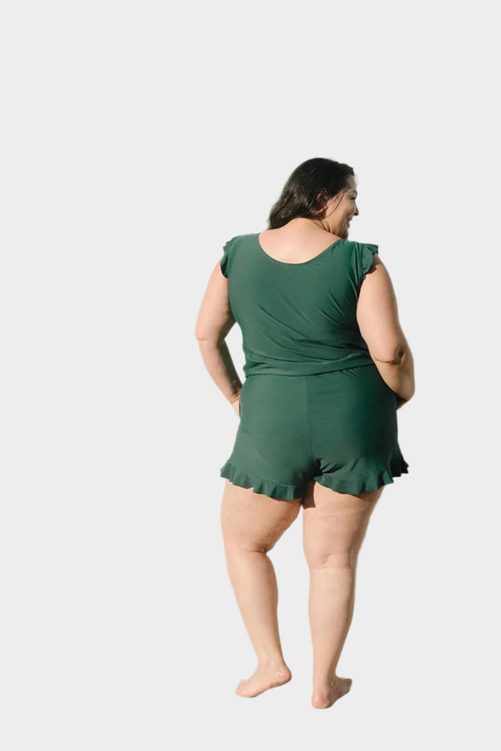 Peldkostīms ar Volāniem un Krūšu Atbalstu