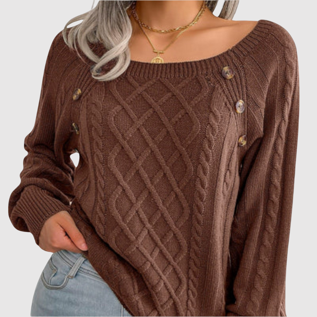 Клара – Пуловер с декоративни копчета