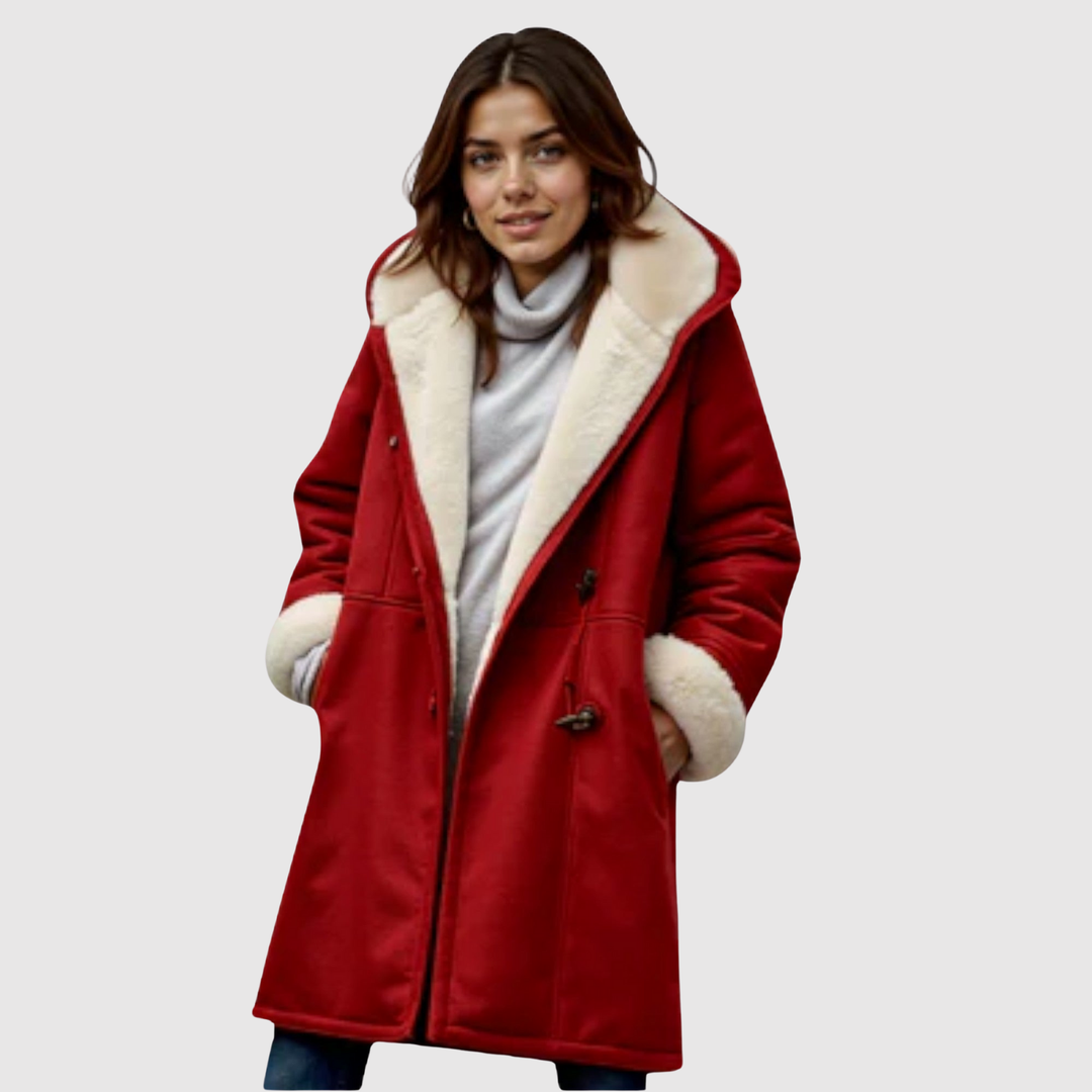 Елена – Oversize зимно яке с контрастна яка