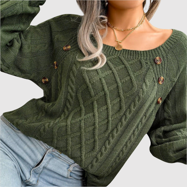 Клара – Пуловер с декоративни копчета