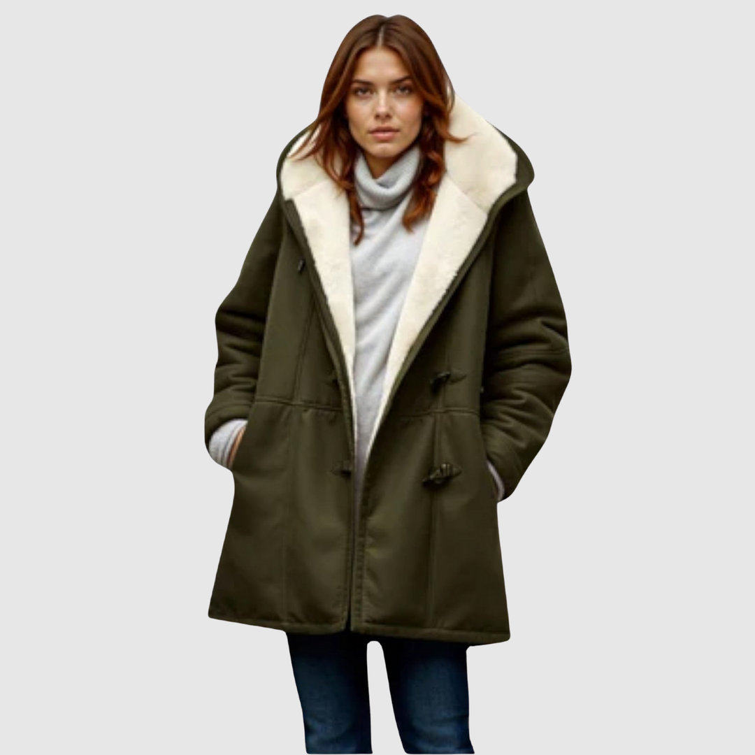 Елена – Oversize зимно яке с контрастна яка