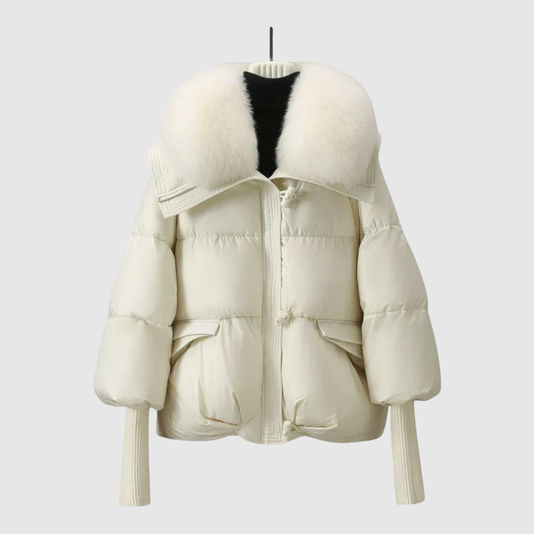 Елена – Късо яке с пух и колан