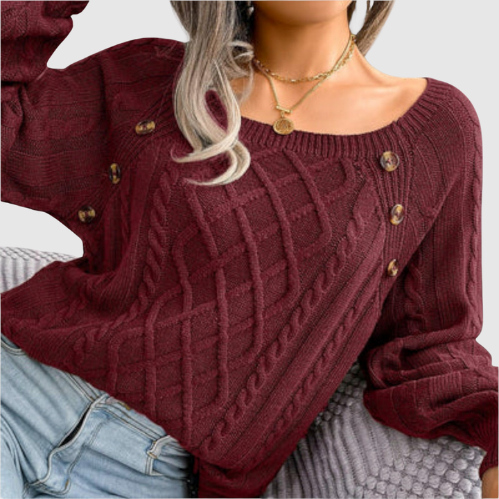 Клара – Пуловер с декоративни копчета