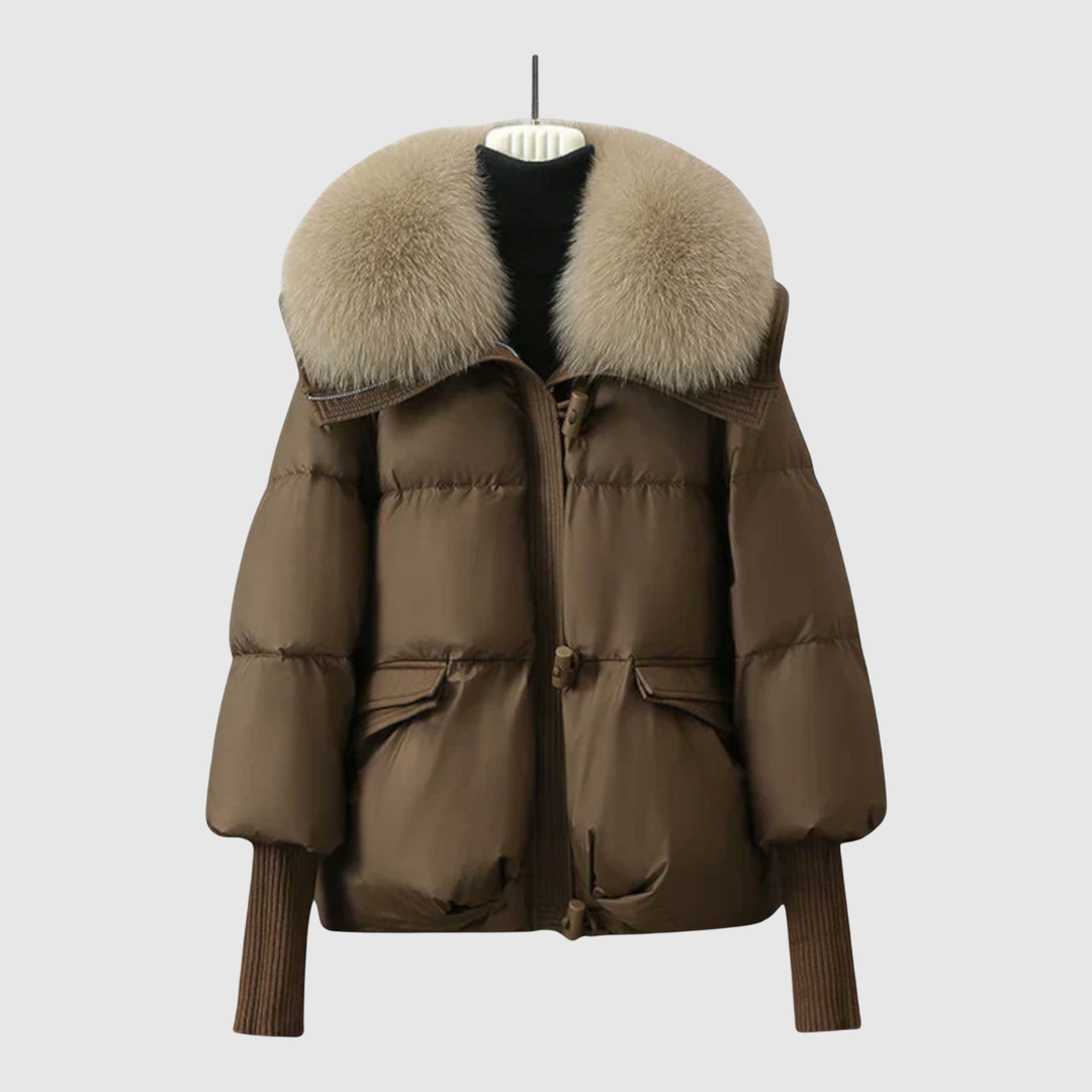 Елена – Късо яке с пух и колан