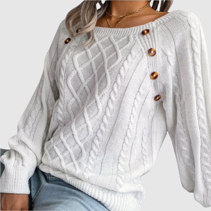 Клара – Пуловер с декоративни копчета