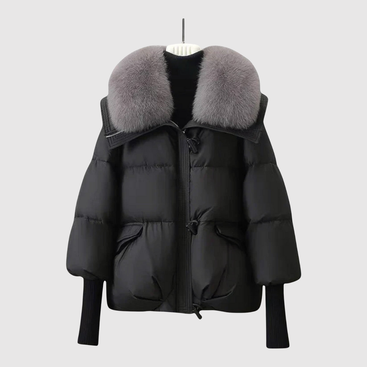 Елена – Късо яке с пух и колан