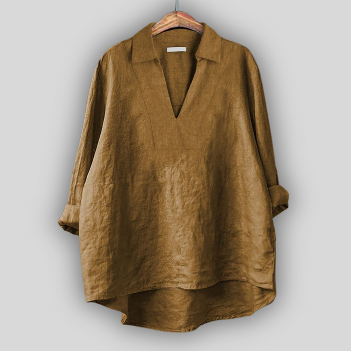 Linen Blūze Sudraba Elegance