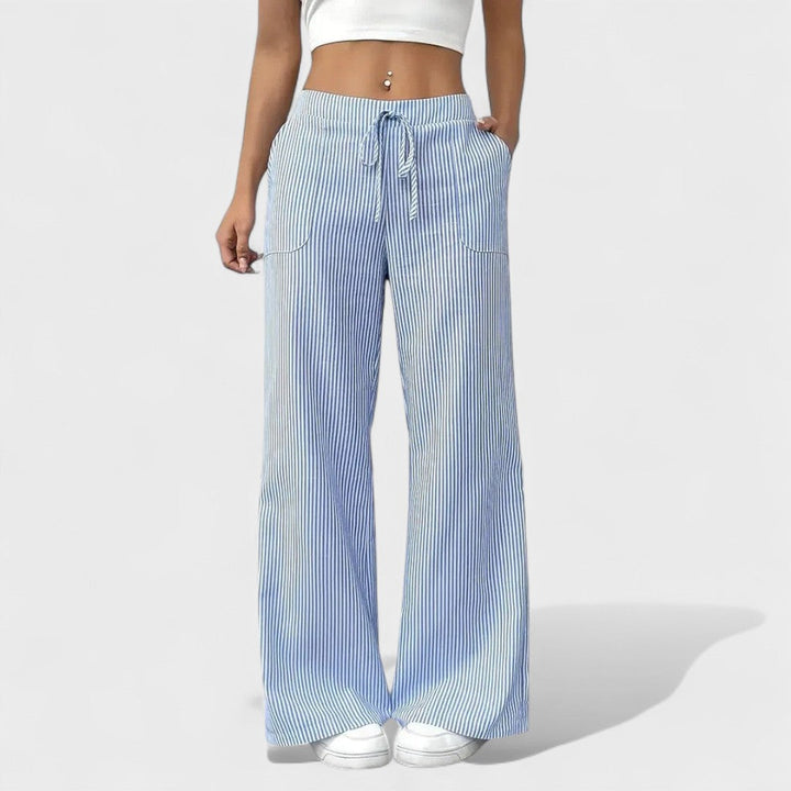 Maria - Plašas ērti bikses ar elegantiem akcentiem