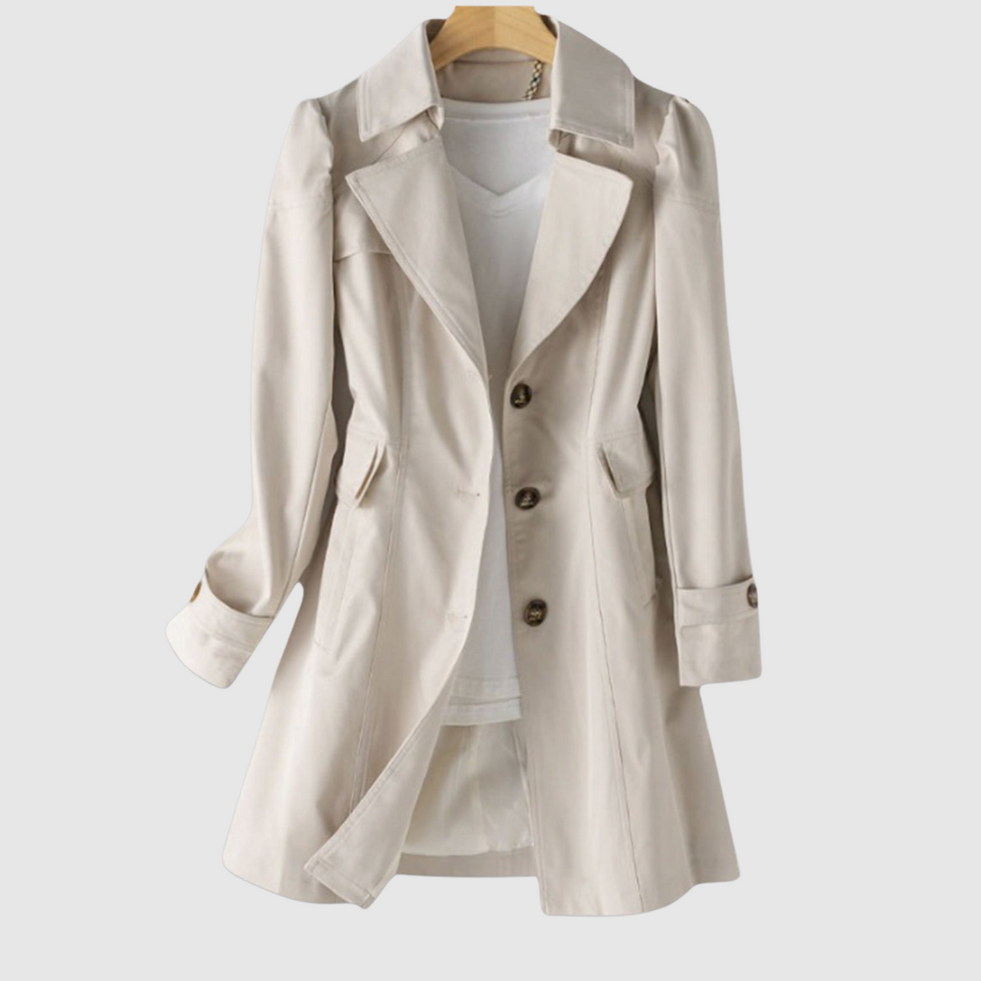 Елена - Класически дамски тренчкот с копчета