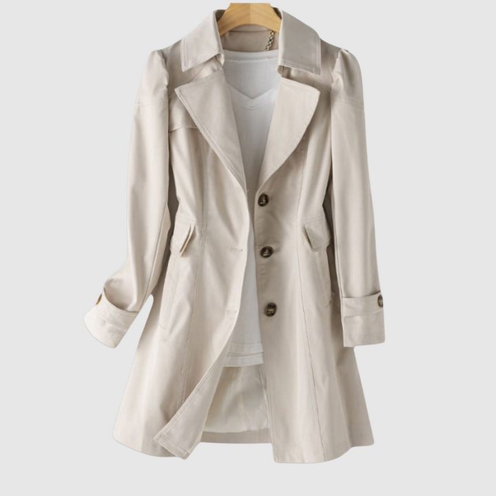 Елена - Класически дамски тренчкот с копчета