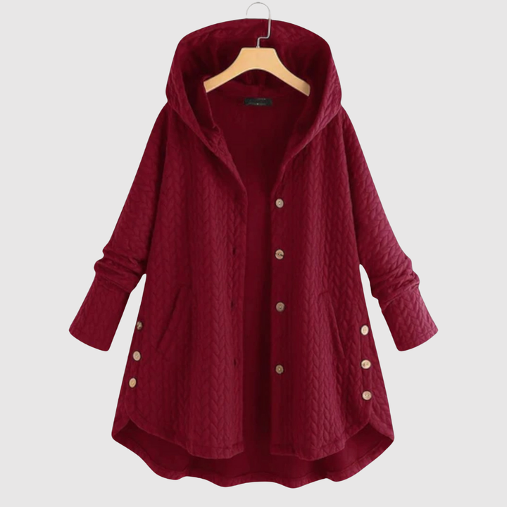 Елена – Плетена туника с качулка и декоративни копчета