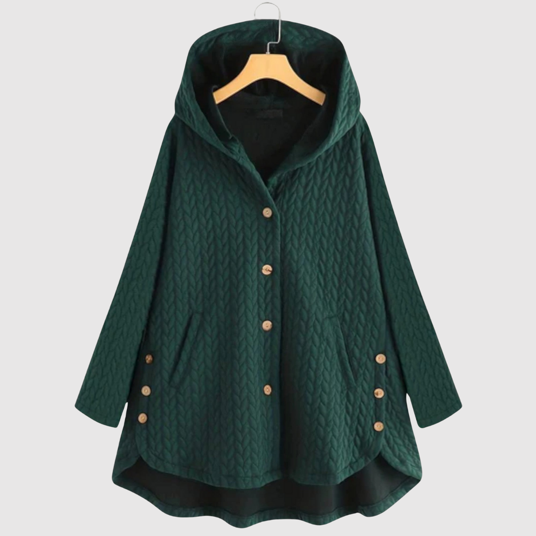 Елена – Плетена туника с качулка и декоративни копчета