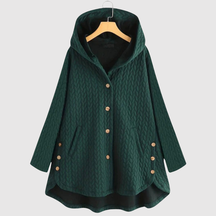 Елена – Плетена туника с качулка и декоративни копчета