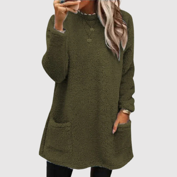 Мила – Дълга худи с мека флийс