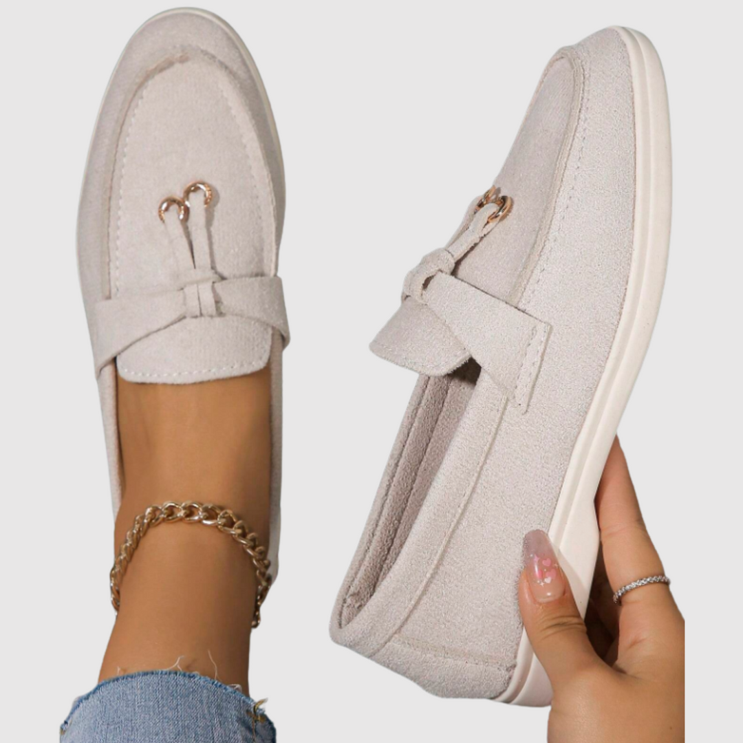 Йоана – Удобни лофери от плат с елегантни детайли