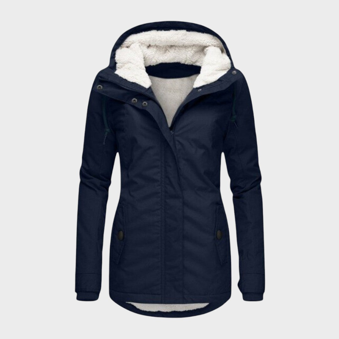 Ilona - Kloķains kokvilnas mētelis ar kapuci