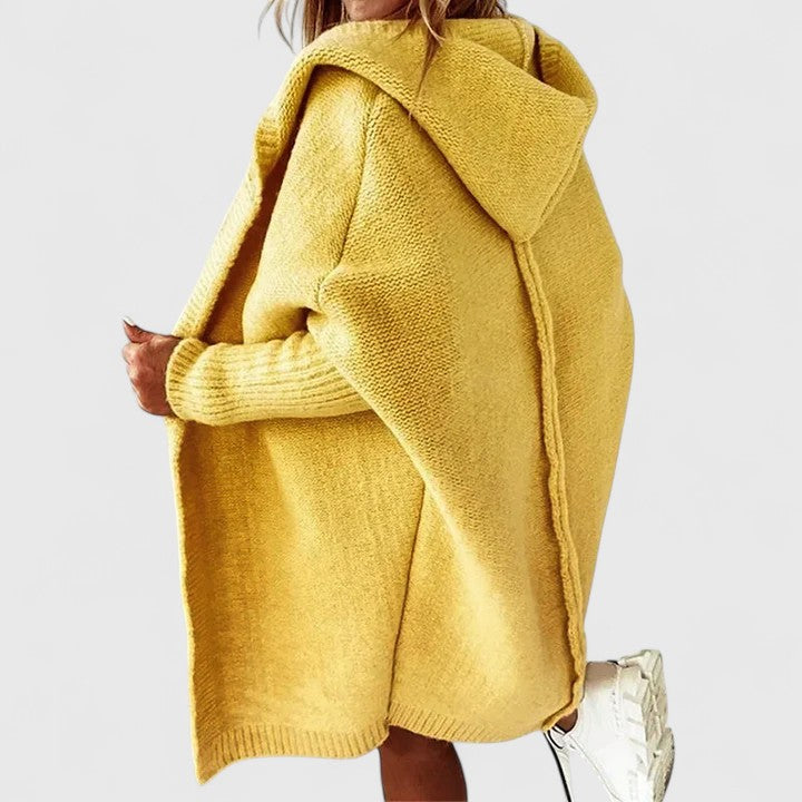 Ērts Adīts Džemperis ar Kapuci