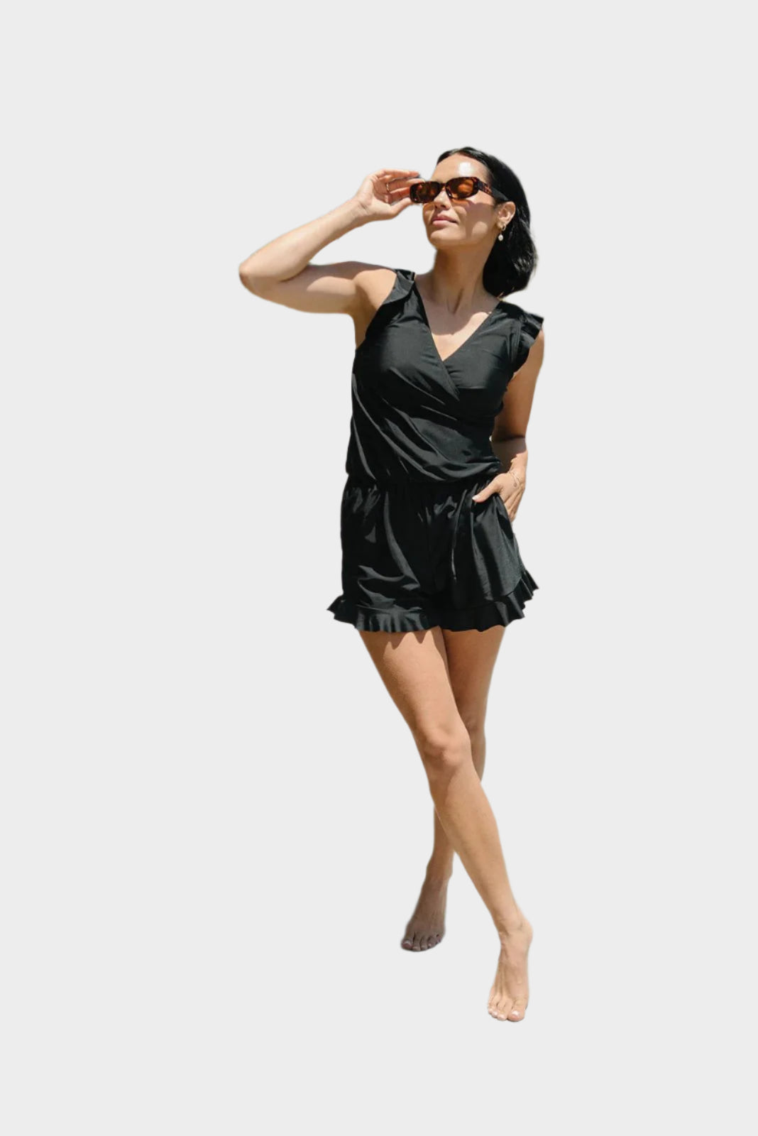 Peldkostīms ar Volāniem un Krūšu Atbalstu