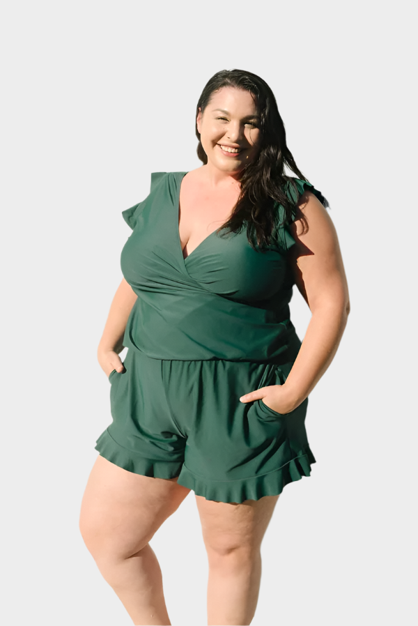 Peldkostīms ar Volāniem un Krūšu Atbalstu