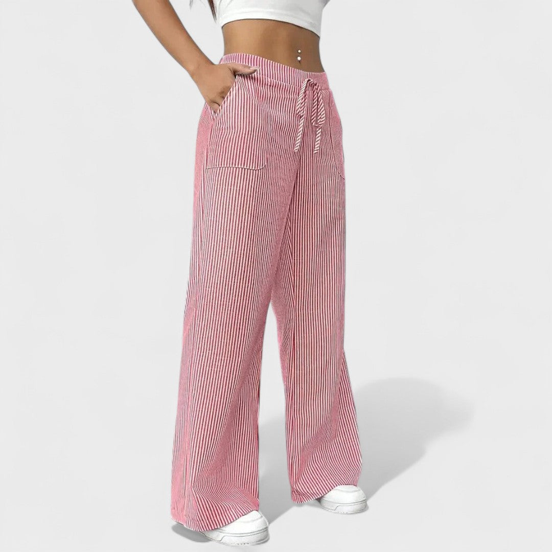 Maria - Plašas ērti bikses ar elegantiem akcentiem