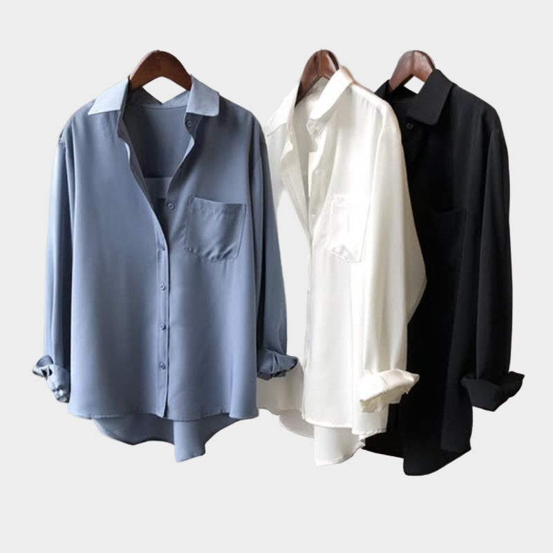 Madinga Marškinėlių Bluzonė su Elegantiška Linija ir Modernia Detale