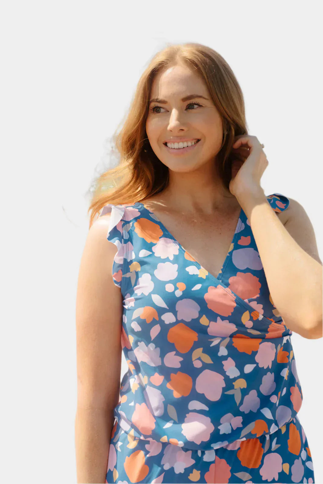 Peldkostīms ar Volāniem un Krūšu Atbalstu