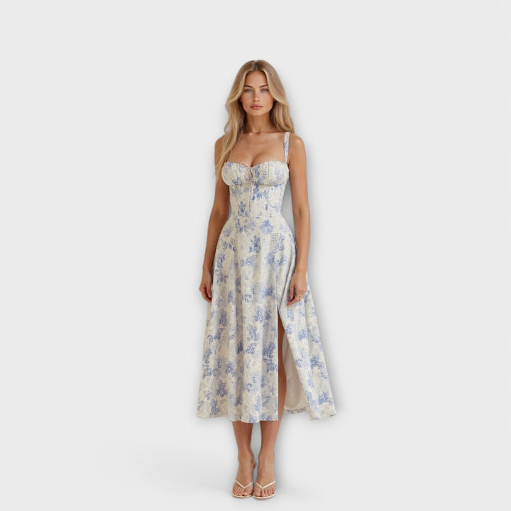 Лилия - Миди рокля с корсетни детайли