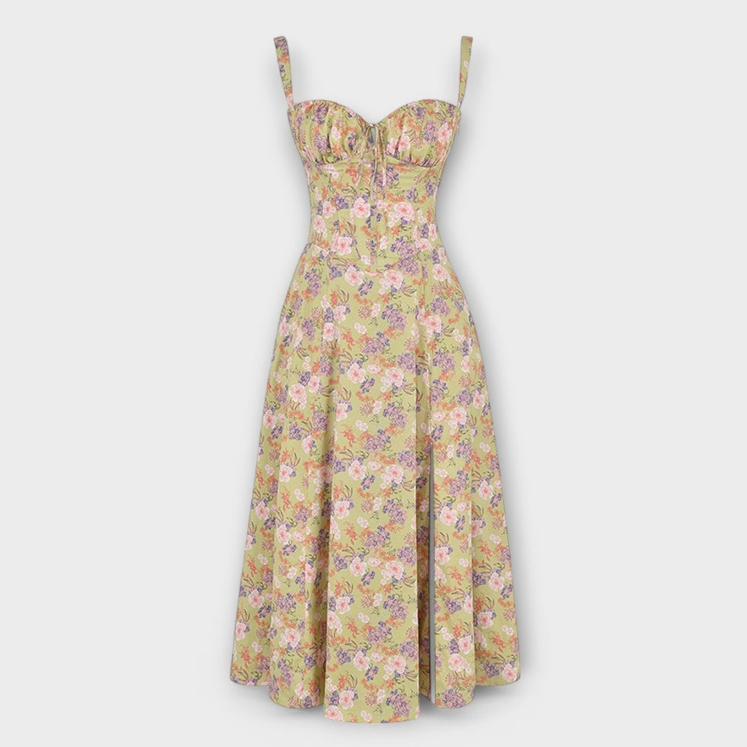 Лилия - Миди рокля с корсетни детайли