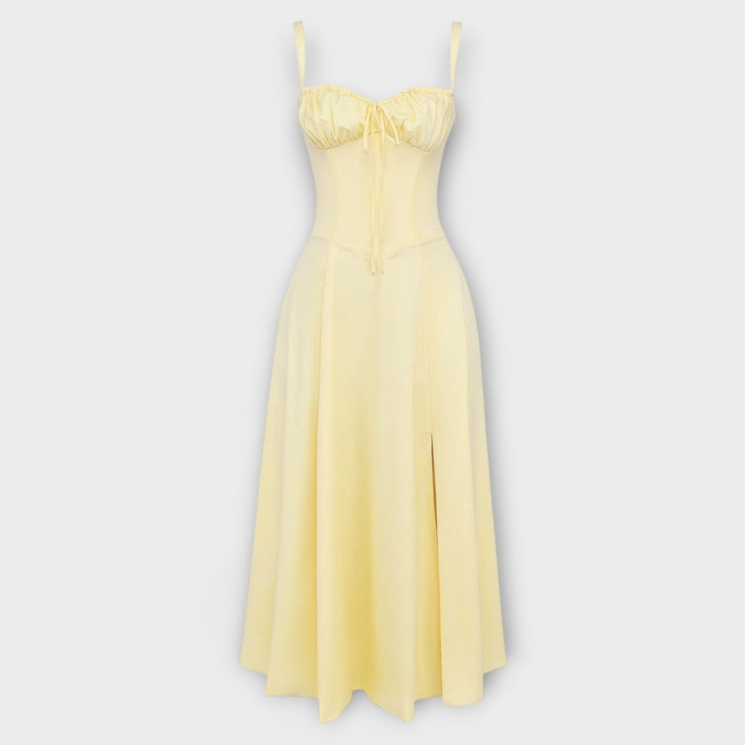 Лилия - Миди рокля с корсетни детайли