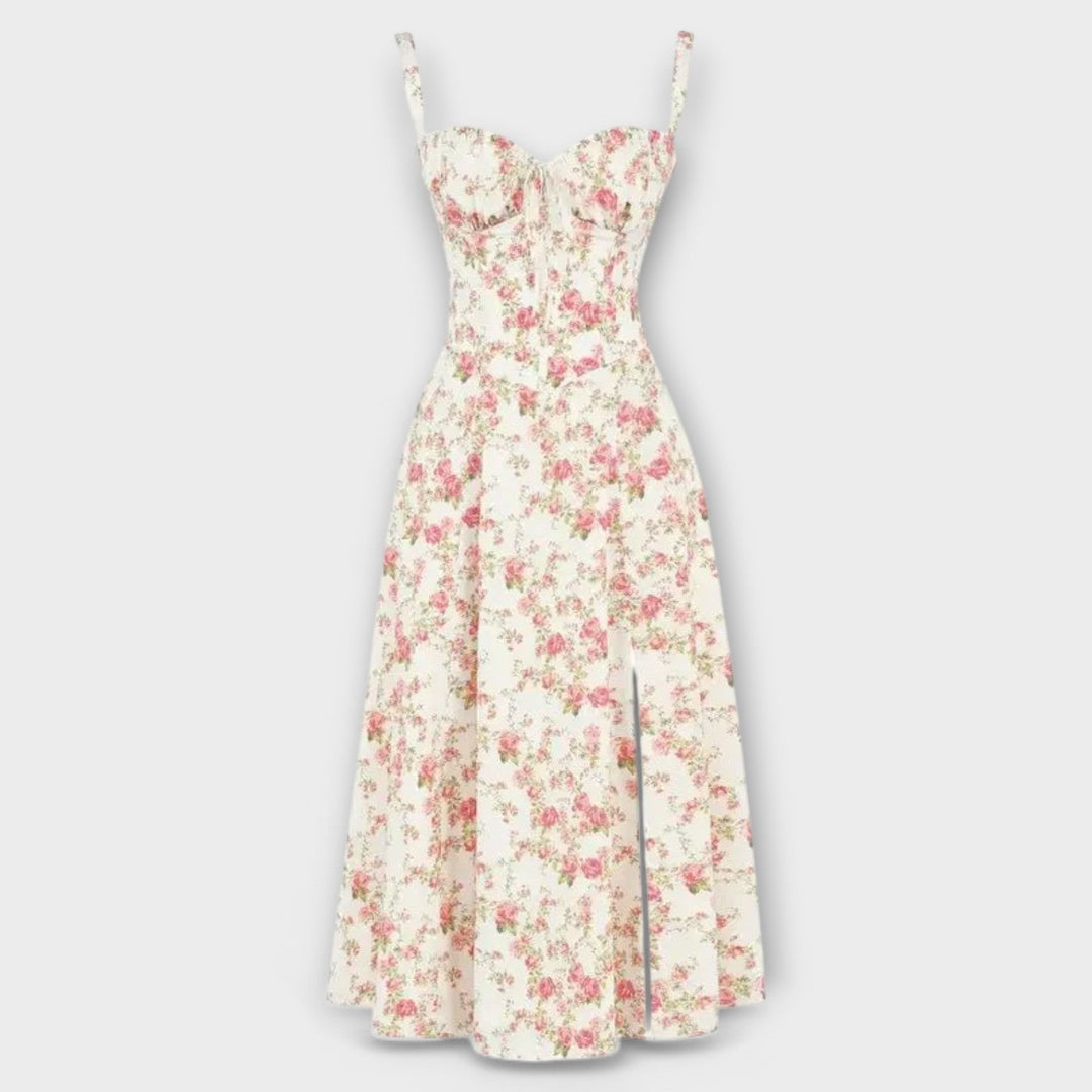 Лилия - Миди рокля с корсетни детайли